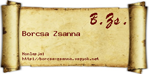 Borcsa Zsanna névjegykártya